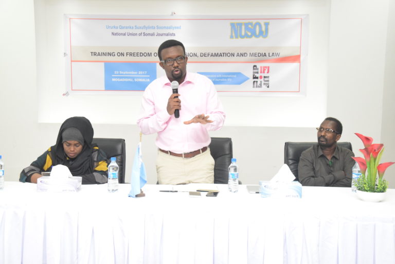 NUSOJ Holds Training on Freedom of Expression and Media Law for Somali Journalists
